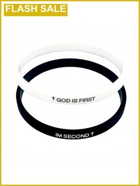 Christian Bible Verse Rubber Bracelet God Is First Unisex Wristband